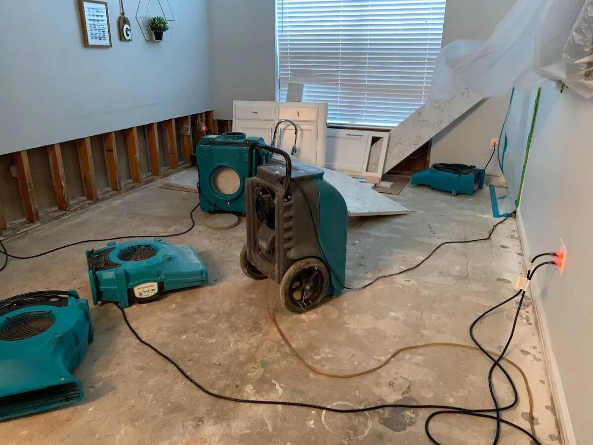 Dehumidifier in flood-cut room for Water Extraction & Removal in Cranford